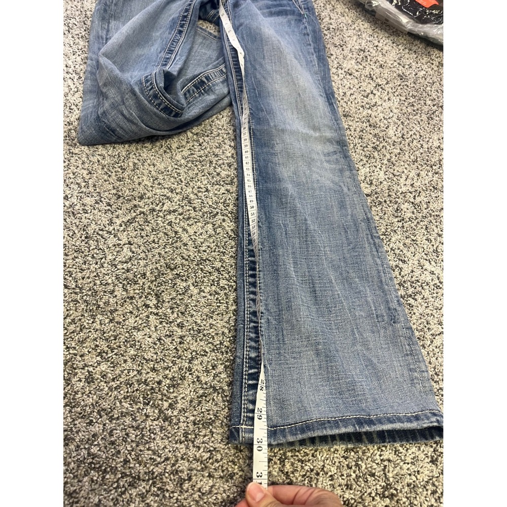 Miss Me Signature Boot Cut Jeans Low Rise Floral Embroidered Vintage y2k Sz 27 - Picture 9 of 12